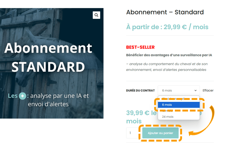 Abonnement kiezen met pijlen